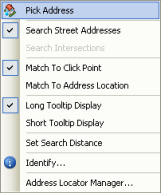 Pick Address context menu