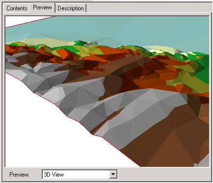 Using the Navigate tool to pan across the 3D preview