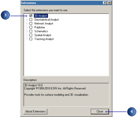Enable the 3D Analyst extension