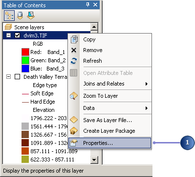 Right-click any layer for a context menu of options, including its layer properties