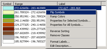 Flip the order of the symbols so that the colors match the elevation values, for example, white to represent higher points as snow-capped peaks.