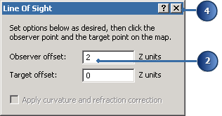 The Line Of Sight dialog box