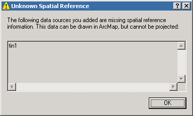 Bypass spatial reference warning