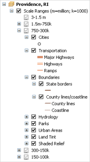 A multiscale ArcMap design for a Web basemap