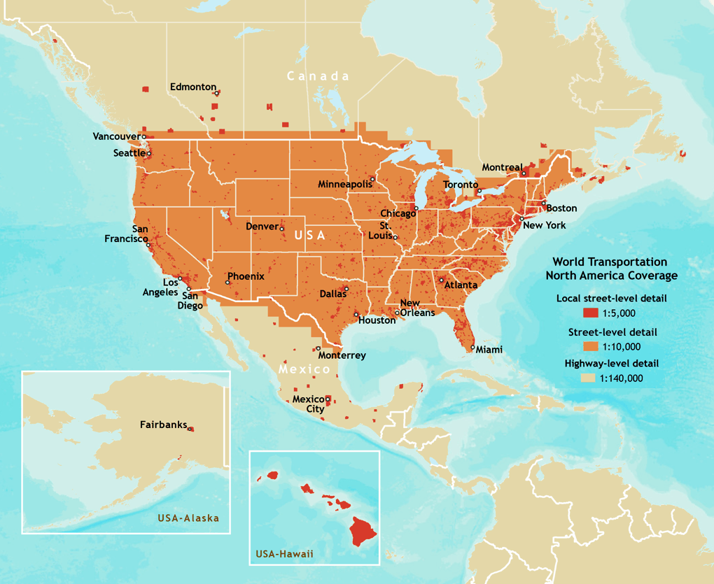 Image showing North America coverage for World Transportation