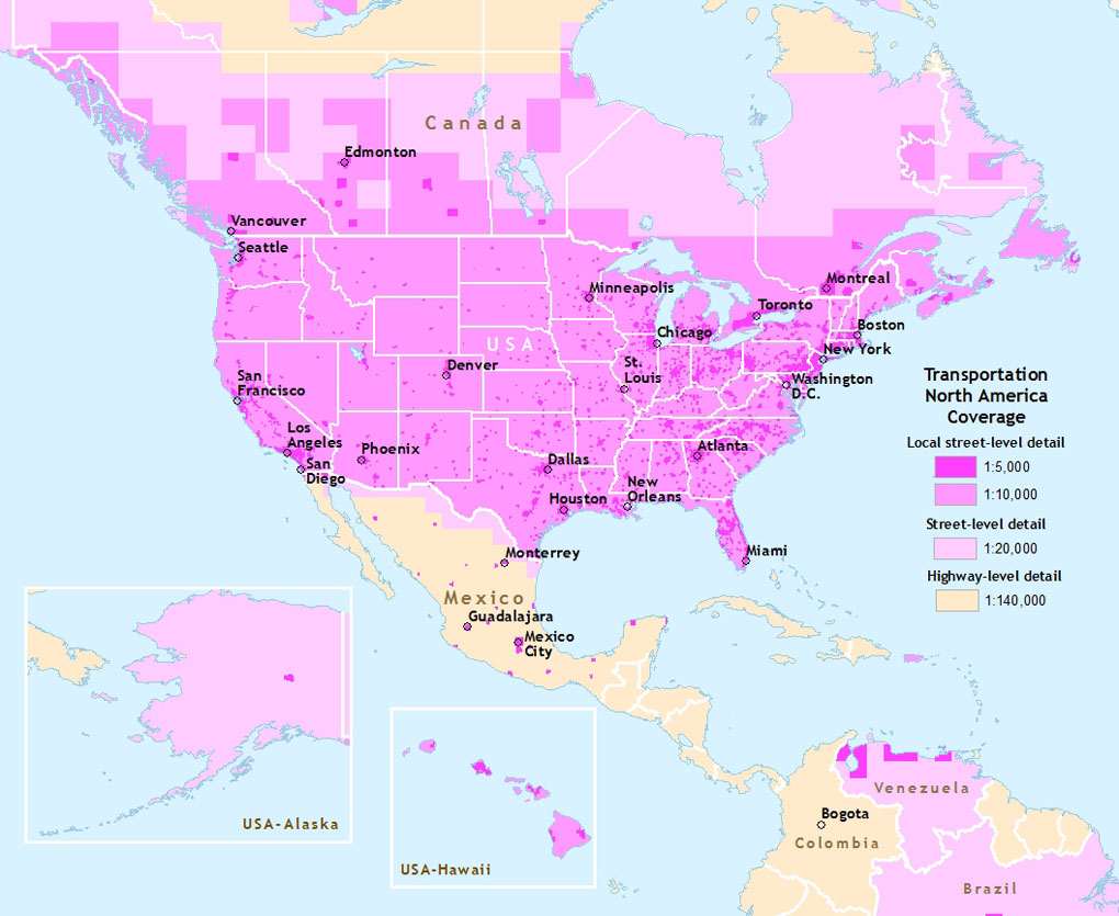 Image showing North America coverage for World Transportation 4.0