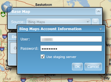 Bing Maps credentials