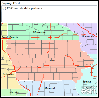 Showing the CopyrightText of an ArcGISDynamicMapServiceLayer.