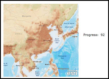 Demonstrating the obtaining the ProgressEventArgs values from the Map.Progress Event.