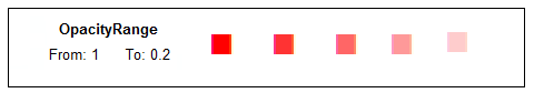 Visual example of a OpacityRange going from 1.0 to 0.2.