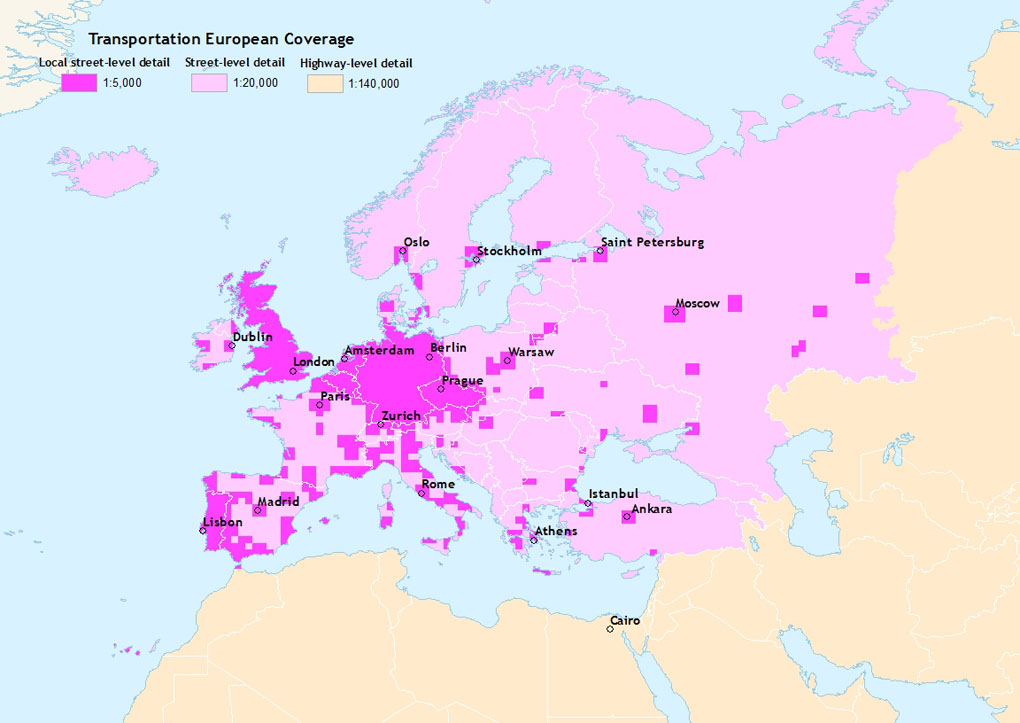 Image showing European coverage for World Transportation 4.0