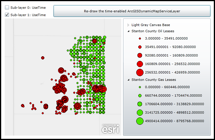 Adjusting the TimeOption.UseTime Properties on a time-enabled ArcGISDynamicMapServiceLayer.